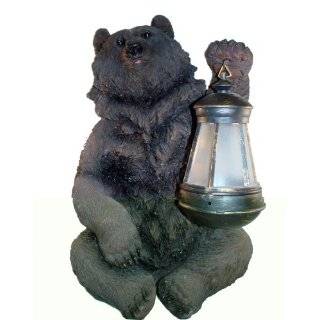  Funny Country Bear W/ Solar Lantern Statue Outdoor Figure 