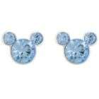 Disney Sterling Silver Blue Crystal Micky Mouse Earrings