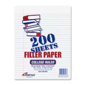  Ampad Filler Paper, Size 11 x 8 1/2 Inches, White Paper 