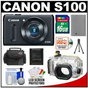  Canon PowerShot S100 12.1 MP Digital Camera (Black) with 