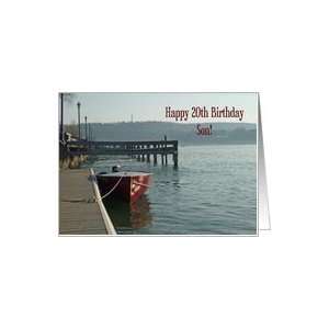 Fishing Boat 20th Son Birthday Card Card: Toys & Games