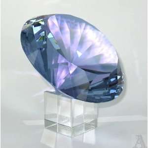  Purple Glass Diamond Shaped Paperweight