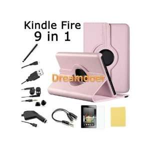  Kindle Fire Syn leather Case Cover/Car Charger/USB Cable 