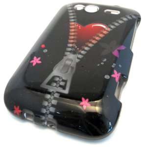  HTC Wildfire S Zipper Heart Flower Design Hard Case Cover 