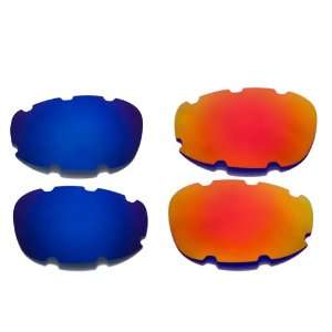   Fire Red+Ice Blue Vented Lenses For Oakley Split Jacket Sports