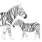 Avalisa Zebra 28x28 Canvas Wall Art in Black and White