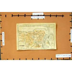   Map 1905 Street Plan Town Ostende Belgium Chenal River: Home & Kitchen