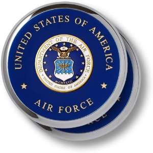  Air Force Seal Chrome 2 Coaster Set 