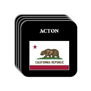 US State Flag   ACTON, California (CA) Set of 4 Mini Mousepad Coasters
