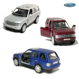 Set of 3 Land Rover Range Rover 133 Scale (Blue, Burgundy,Silver)
