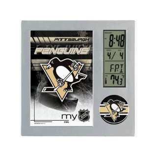  PITTSBURGH PENGUINS (7 x 7) DESK CLOCK w/ LCD Display of Time 