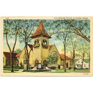   Postcard   First Methodist Church   LaGrange Illinois 