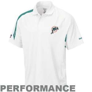  Reebok Miami Dolphins White Contact Performance Polo 
