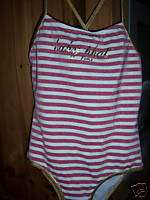 NWT Baby Phat one piece swimsuits red/white striped  