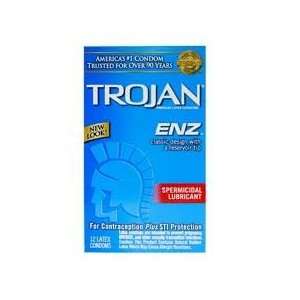  Trojan Enz Condoms w/ Spermicidal Lube 12 ct. Health 
