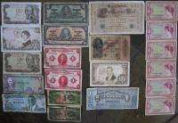 21 OLD WORLD PAPER MONEY, ALL SOLD TOGETHER, SEE MANY SCANS  NO 