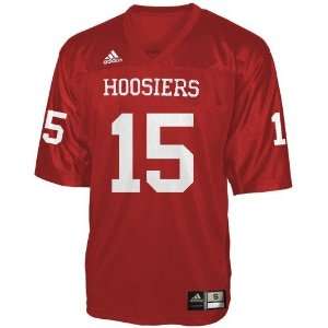  Indiana Hoosiers Football Jersey: adidas #15 Red Replica Football 