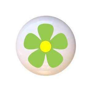  Funky Flowers Cool Colors Lime Green Drawer Pull Knob 