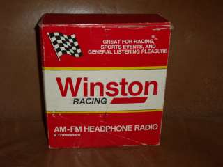 Vintage Winston Racing AM FM Headphone Radio FREE US Shipping  