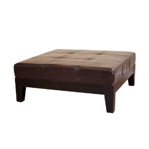 Modern Furniture  Dark Brown Large Full Leather Square 