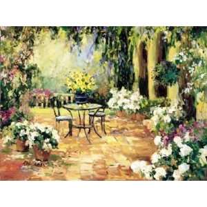  Floral Courtyard Poster Print