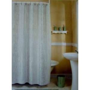  Light Green & Sage Damask Toile Fabric Shower Curtain