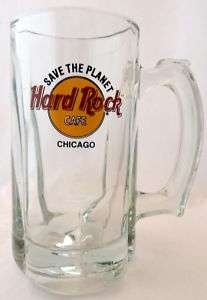 Hard Rock Cafe Heavy Glass Beer Mug Chicago Illinois Logo Souvenir 