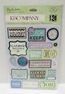 Company Poppyseed Words Embossed Stickers, 19 pieces   T128 L  