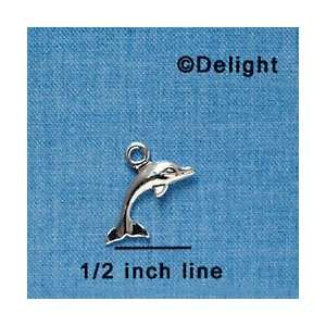   Mini Silver Dolphin tlf   3 D   Silver Plated Charm: Home & Kitchen