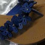 Nice Womens Blue Flowers Flip Flops Flat Shoes KALISA 38 Blue All 