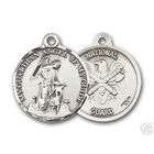 EE Boys Girls Vintage Silver Guardian Angel Medal Pendant Engraving 