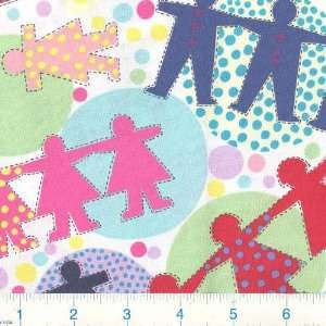  45 Wide Cut Ups Paper Doll Chain Multi Fabric By The 