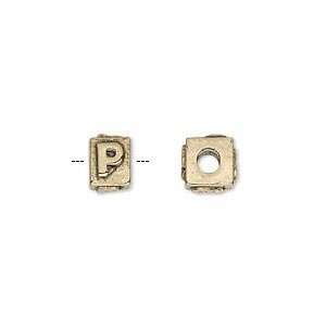   8x6mm alphabet cube, letter P   sold per bead: Arts, Crafts & Sewing