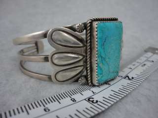   silver bracelet Turquoise Signed Sue James old Pawn jewelry  