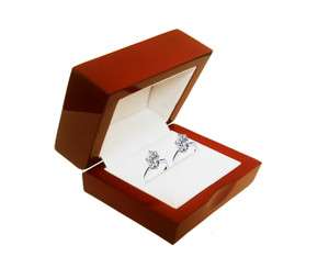 Cherry Wood Double Ring Box (Great For His/Hers Sets, Wedding and 