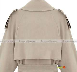 Women Fashion Vintage Turndown Collar Jacket Overcoat Trench Coat New 