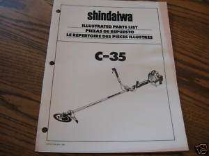Shindaiwa Illistrated Parts List Brush Trimmer B 35  