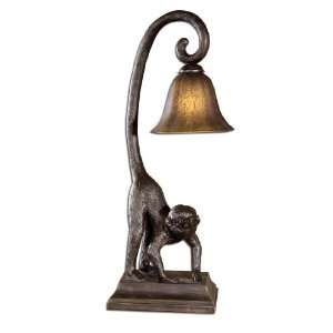 Uttermost 25.5 Inch Monkey Lamp Right Distressed, Dark Golden Bronze 