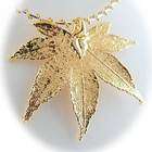 Joyful Creations Gold Plated Japanese Maple Real Leaf Sterling Silver 