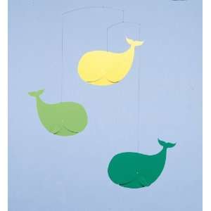  Happy Whales Mobile in Green & Yellow Baby