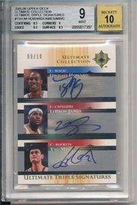 LEBRON JAMES DWIGHT HOWARD MING ULTIMATE AUTO /10 BGS 9  