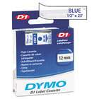   Tape Cartridge for Dymo Label Makers, 1/2in x 23ft, Blue on Clear