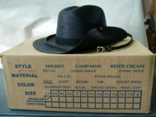 CAMPAIGN STRAW HAT SMOKEY BEAR STYLE NAVY STATE TROOPER FEMALE SIZE 6 