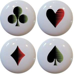 Playing CARDS Suits Casino CABINET DRAWER Pulls KNOBS  