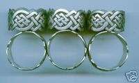 Set of 6 Celtic Weave Pewter Napkin Rings  