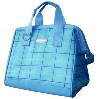 Sachi Insulated Lunch Tote Bag No. 34 032: Blue plaid  