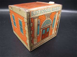 Vintage Wyandotte Tin Toy Coin Bank National Building  