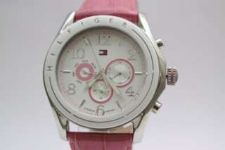Tommy Hilfiger Women Multifunction Pink Leather Band Large Watch 45mm 