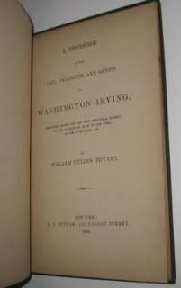 Bryant. WASHINGTON IRVING. FIRST EDITION. Biography 1st  
