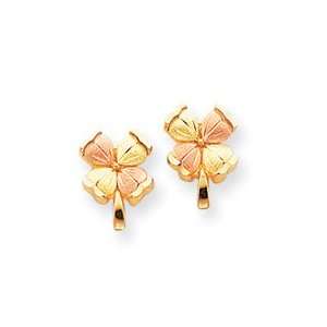   10k Tri color Black Hills Gold Clover Earrings   JewelryWeb Jewelry